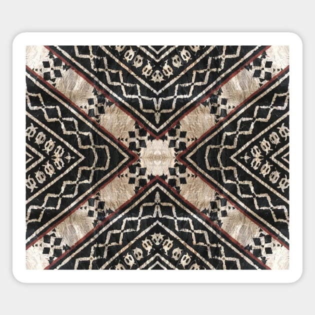 Fijian Tapa Cloth 27 by Hypersphere Sticker by Hypersphere